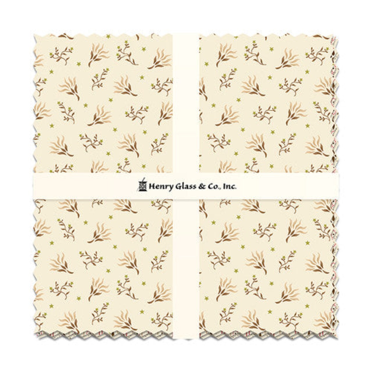 Fabric Henry Glass Precuts Buttercream & Brickle Bits 42pc 10x10" Squares FB610HG.BTRCREAM&BRICKLE